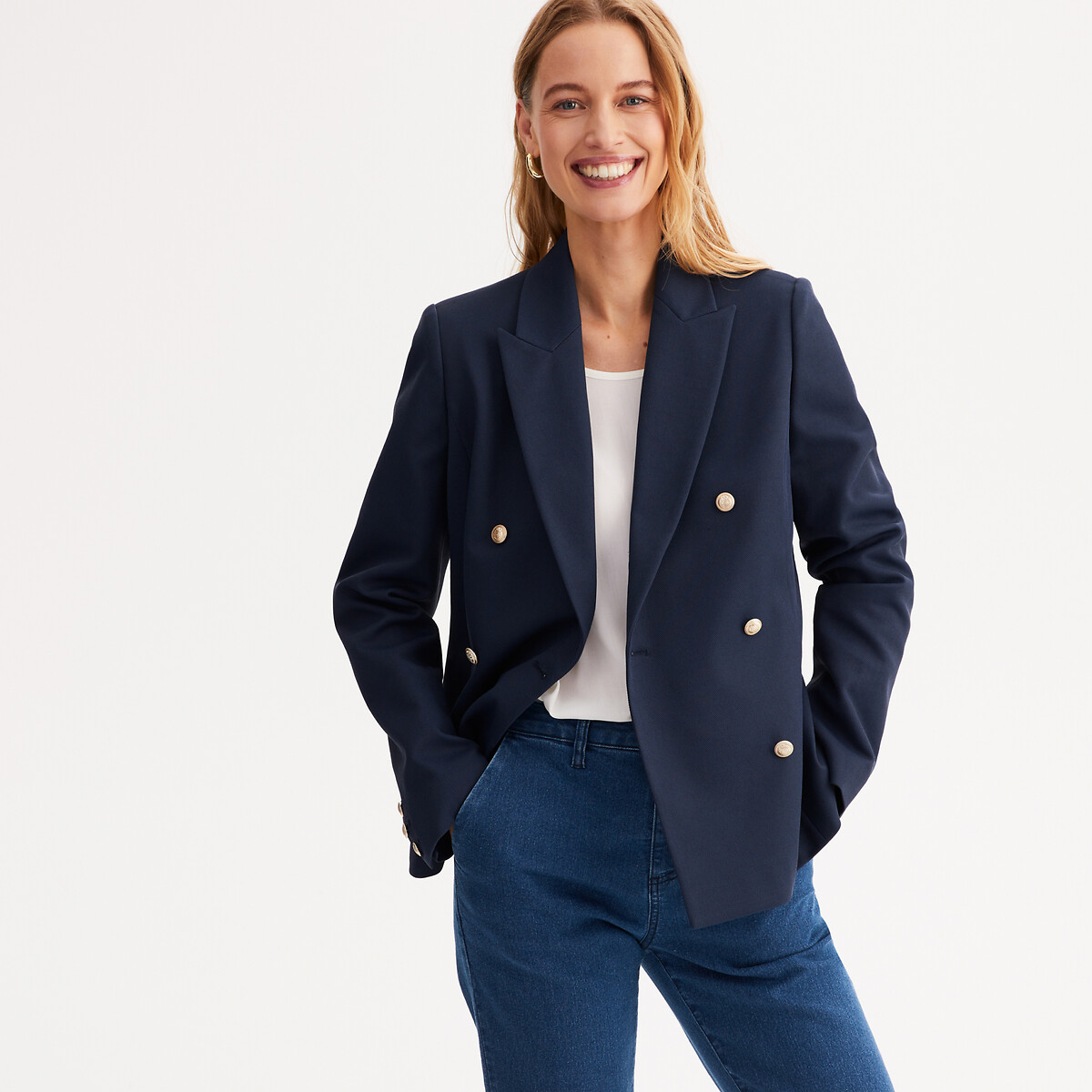 ANNE WEYBURN<br>Colbert, modelo esbelta, de abotoamento duplo