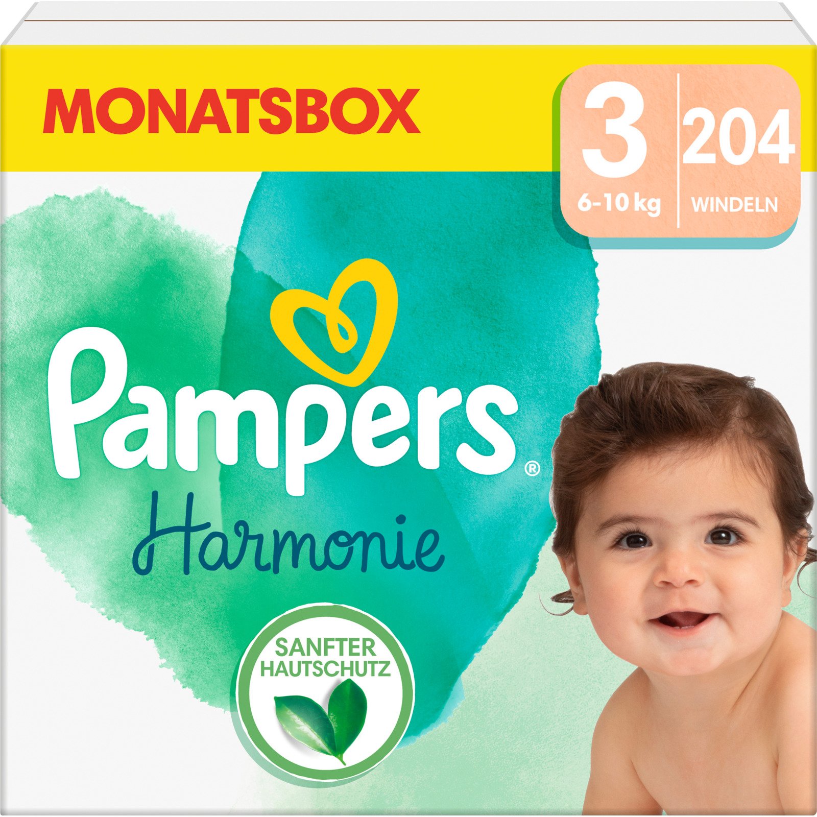 Pampers Harmonie Gr. 3, 6-10 kg, Monatsbox 204 Windeln