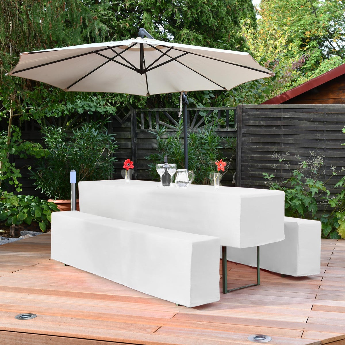 Beautissu Basic M Biertafelhoes 70cm Wit (3-delige set)