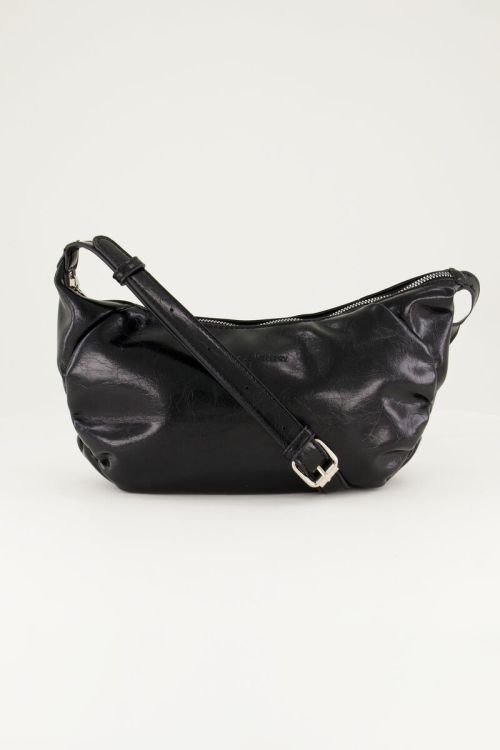 Zwarte crossbody tas met lak