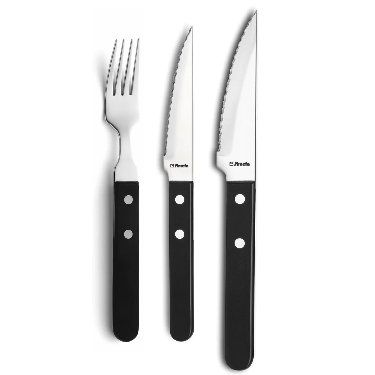 Steak Jumbo Pizza Noir - Set 6 couteaux steaks Amefa