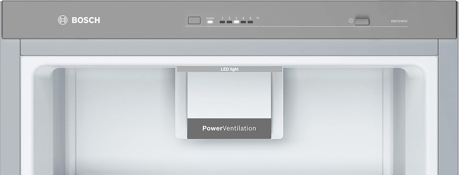 Bosch KAN95VLEP Europäischer Side-by-Side, 186 x 120 cm, 327 kWh pro Jahr, Inox-look, 346 L Kühlteil & 242 L Gefrierteil, NoFrost, VitaFresh