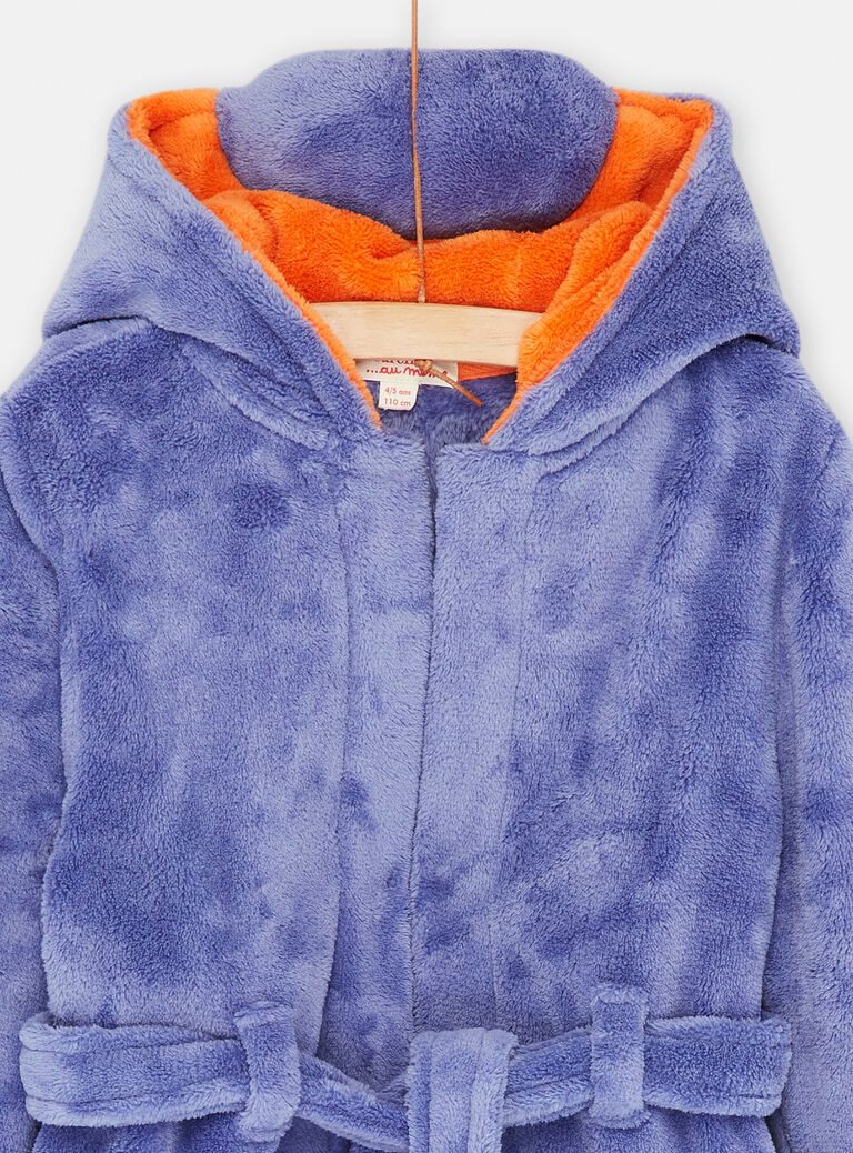 Robe de chambre mauve dinosaure garçon