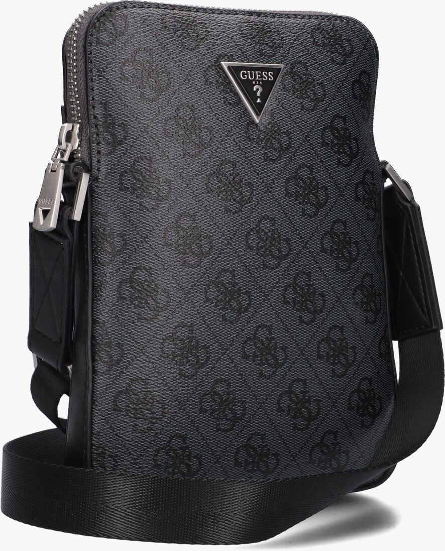 GUESS zwarte guess reportertas vezzola smart flat squared xbody