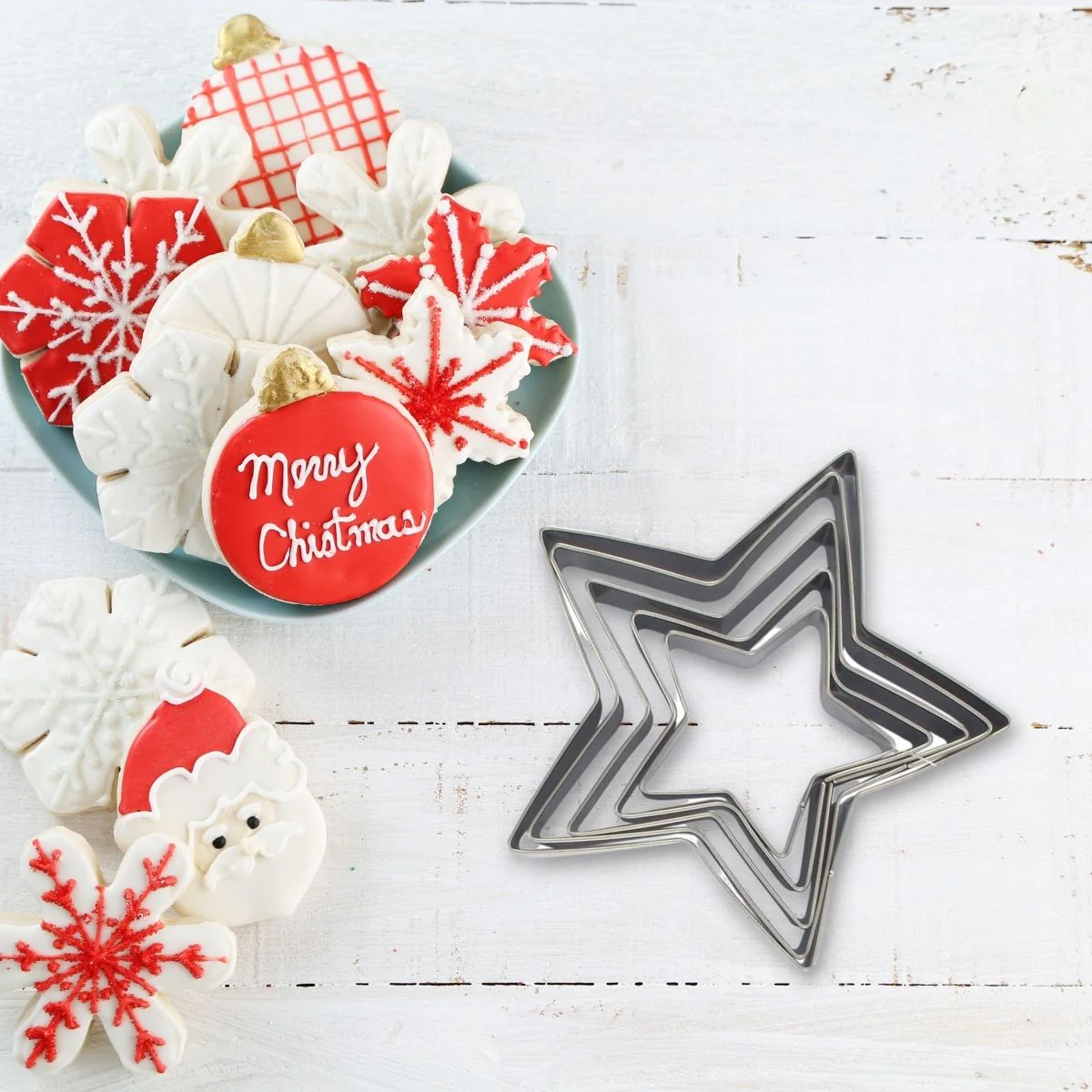 Lot de 5 emporte-pièces de Noël en forme d'étoile Emporte-pièces Zenke