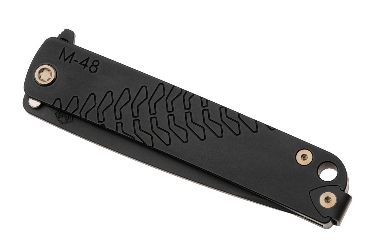 Medford M-48, 25-M48-03, S45VN DLC Blade, Black Aluminum Handle, Bronze Hardware zakmes