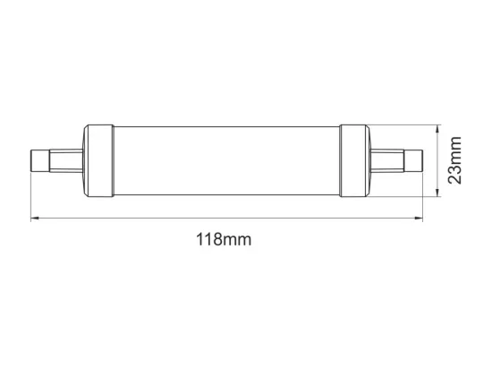 Ampoule LED R7s 118mm 9W d.23mm 1000lumen 3000k
