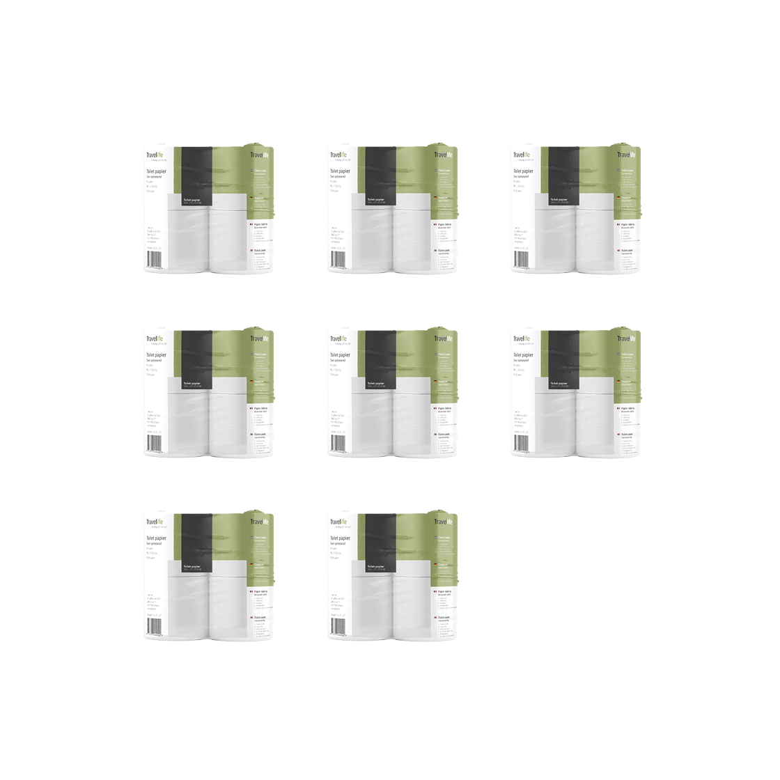 Travellife set van 4 camping toiletpapier - 8 stuks