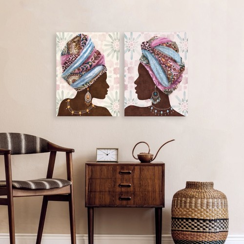 Signes Grimalt - Cuadro Mujer Africana 2 Unidades Marrón