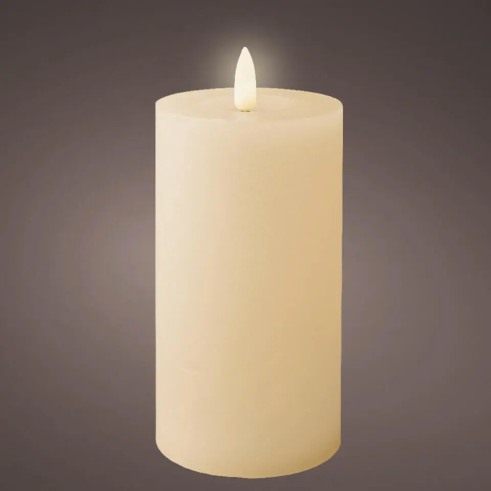 Lumineo LED kaars - creme wit - D7 x H15 cm - met timer