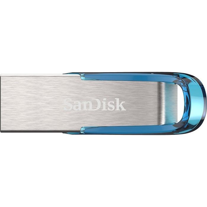SanDisk Ultra Flair lecteur USB flash 128 Go USB Type-A 3.2 Gen 1 (3.1 Gen 1) Bleu, Argent