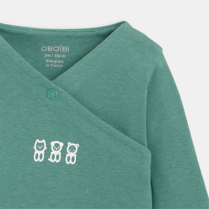Body croisé (lot de 5) vert naissance