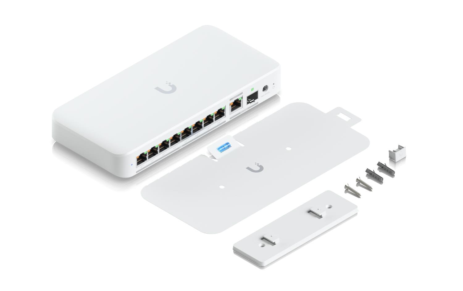 PoE++ Switch UniFi Flex 2.5G PoE 9 Port<br>Kompakter 8-Port 2.5 GbE PoE++ Switch mit 10 GbE RJ45/SFP+ Uplink für flexible Netzwerkintegrationen