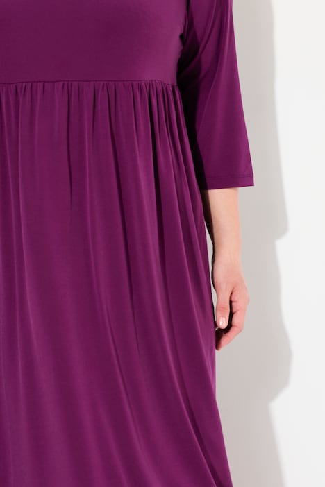 Jerseykleid, A-Linie, Farbe, Carree-Ausschnitt