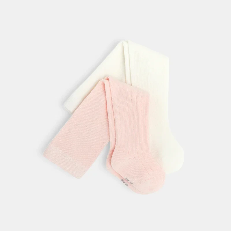 Collants chauds unis (lot de 2) blancs naissance Blanc