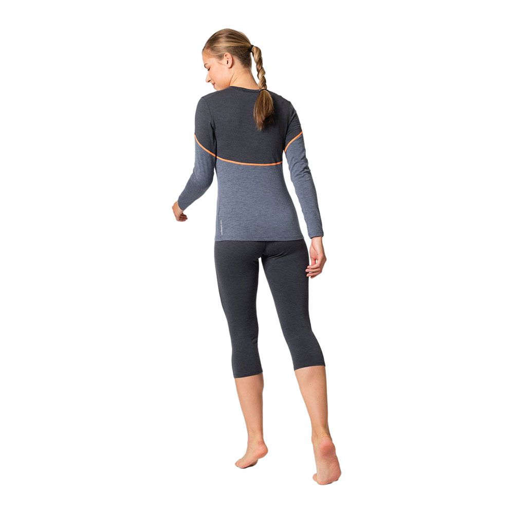 Odlo REVELSTOKE PW 150 - Sous-couche Femme india ink melange/live wire
