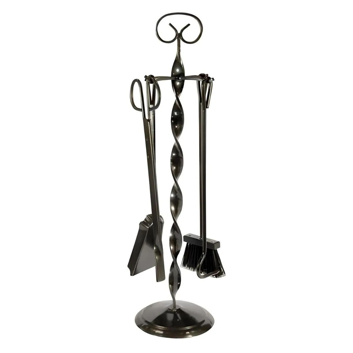 Visiodirect Serviteur Cheminée Noir 70 cm Fer Forgé