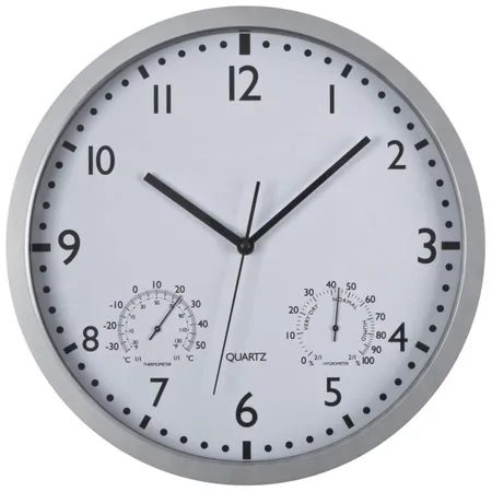 Macma Wanduhr mit Hygro - und Thermometer, weiß