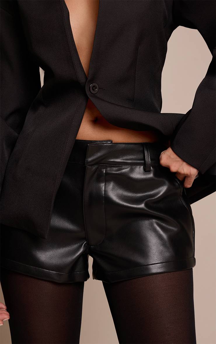 Noir Short En Synthétiquecuir