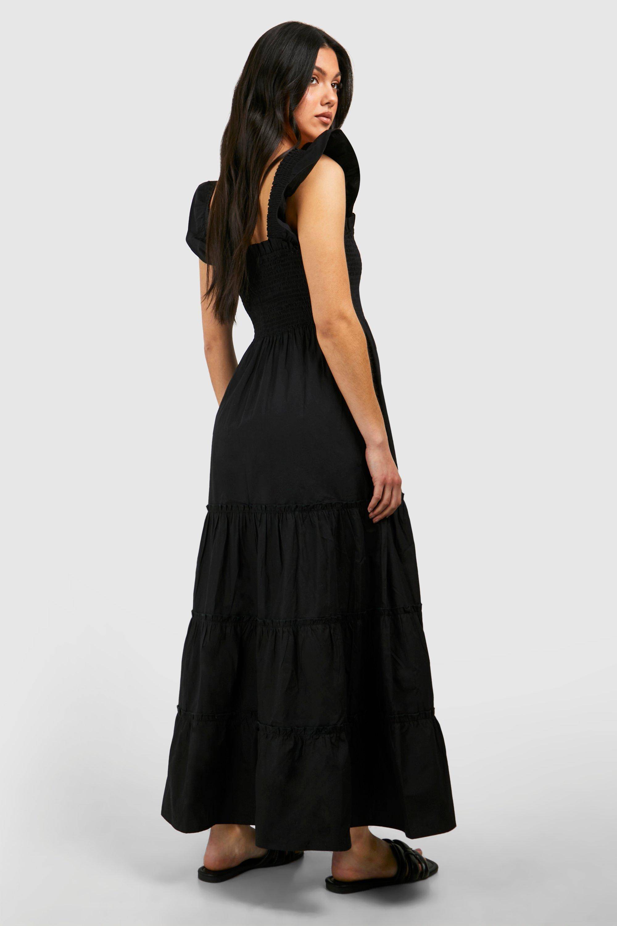 boohoo Maternité Robe Mi-Longue à Manches Volants