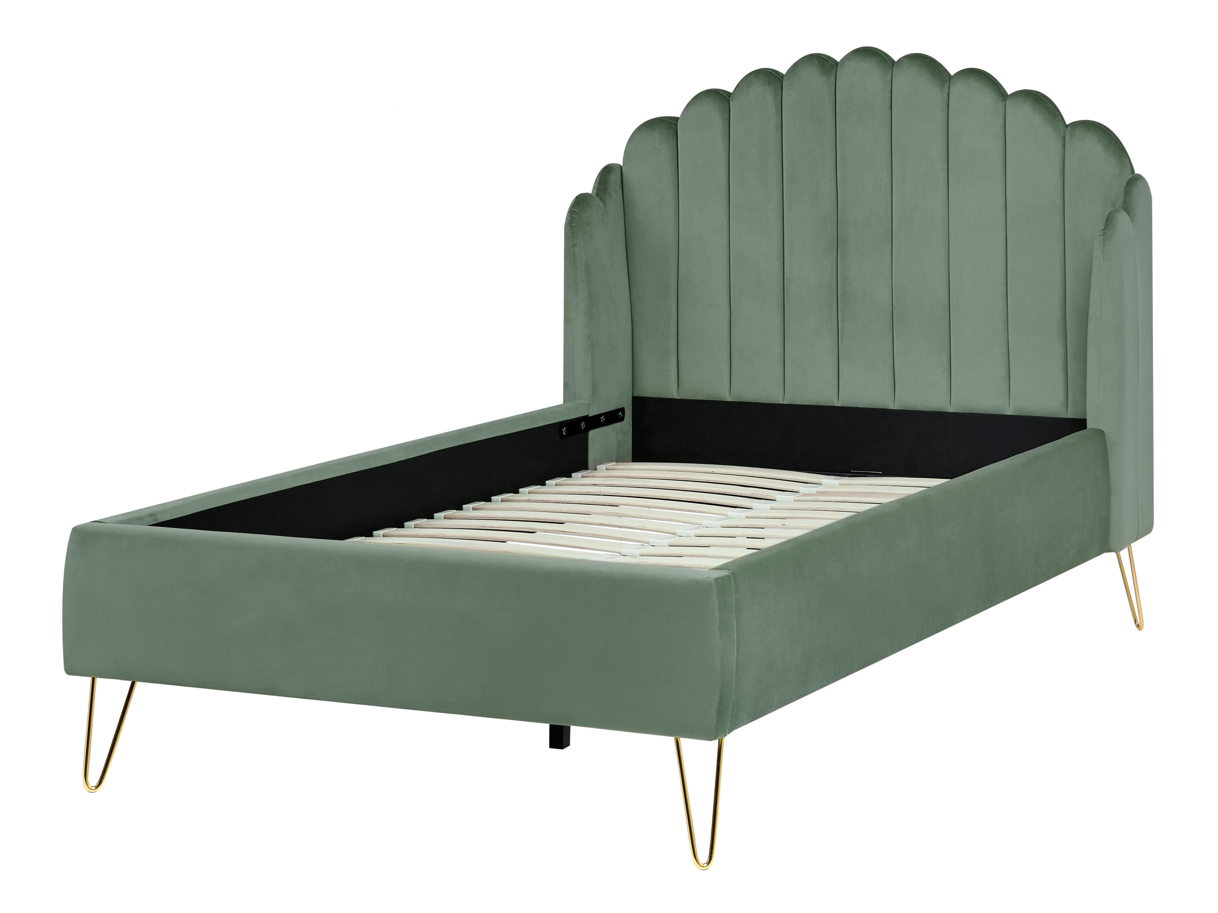 Bed Fluweel AMBILLOU 120 x 200 cm Groen
