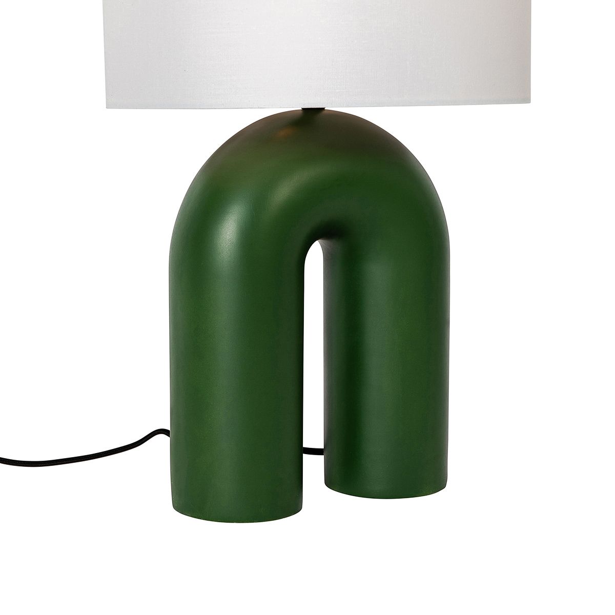 Scandinavische tafellamp groen met linnen kap wit - Lotti