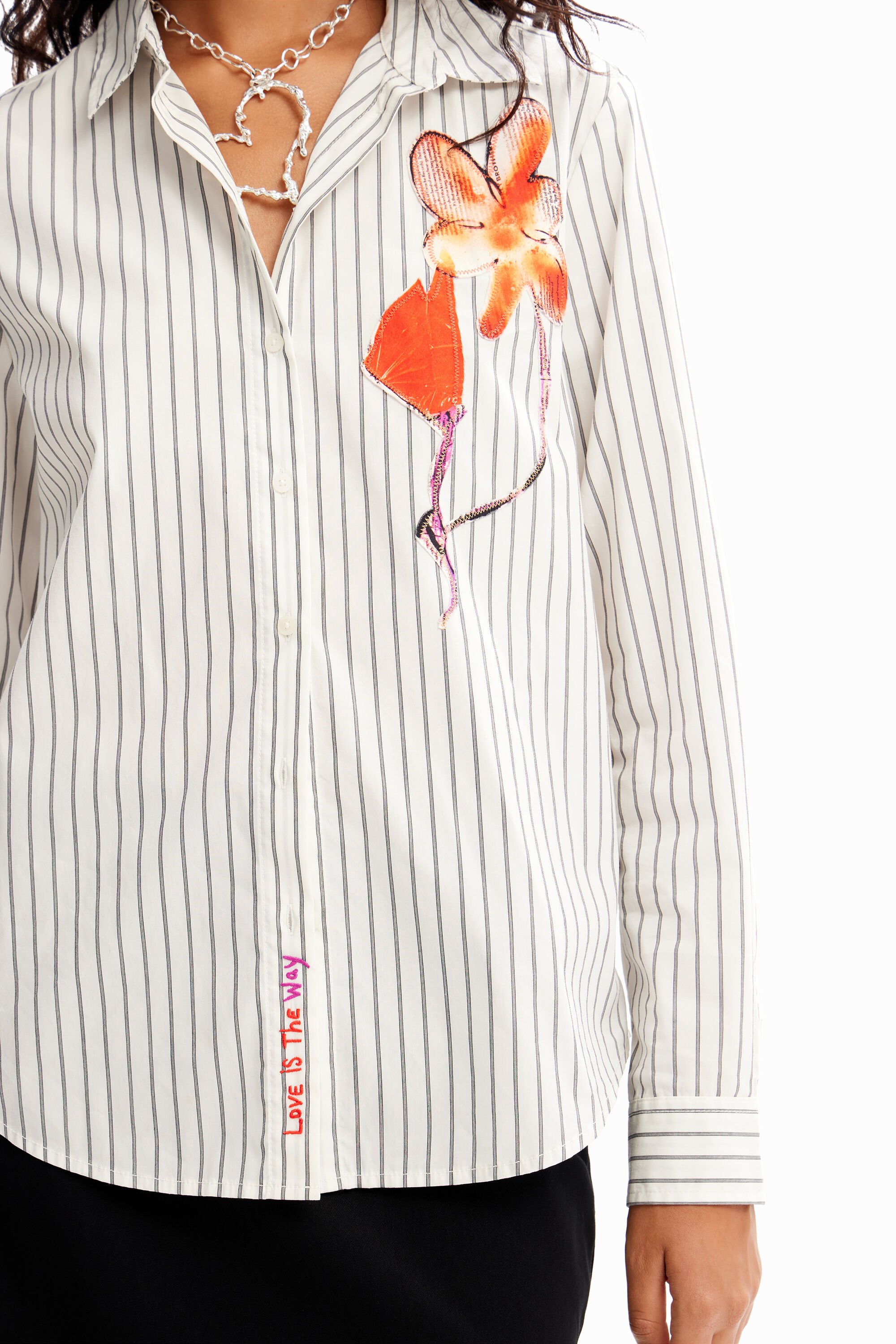 Chemise rayures fleur