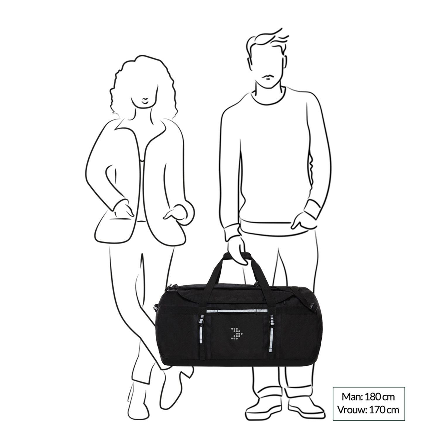 Travelbags The Base Duffle Backpack L black