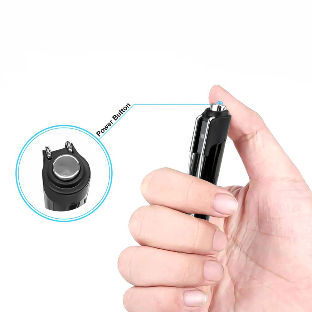 Full-HD Mini Kamera in Kugelschreiber-Gehäuse mit Akku (170mAh)   Micro SD Kartenslot - Schwarz