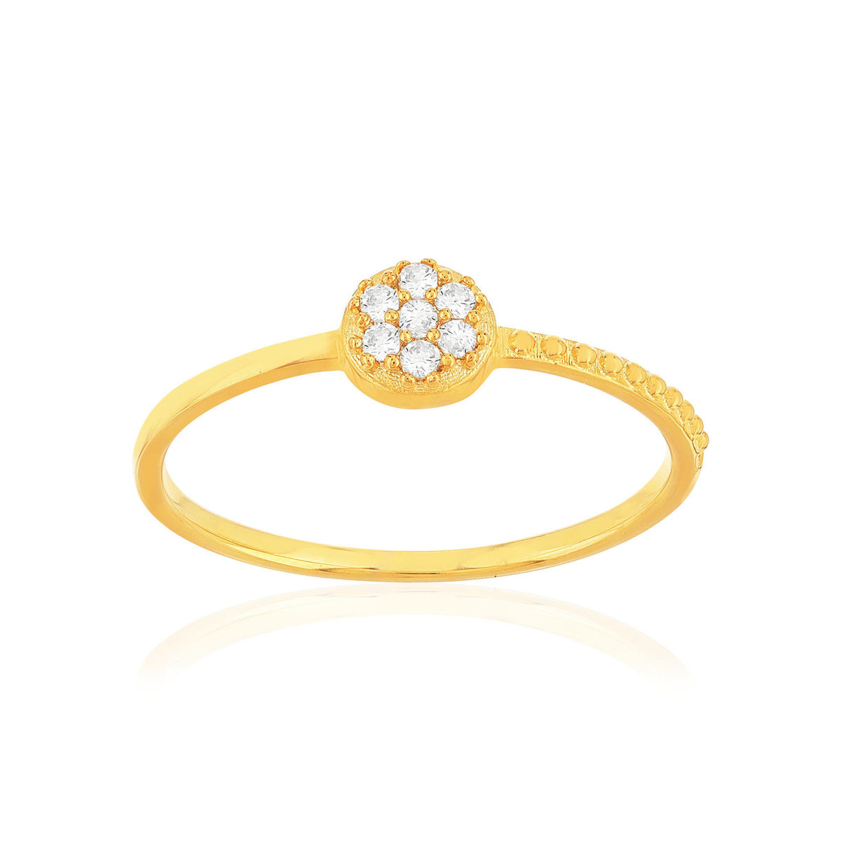 Bague plaqué or jaune zircons