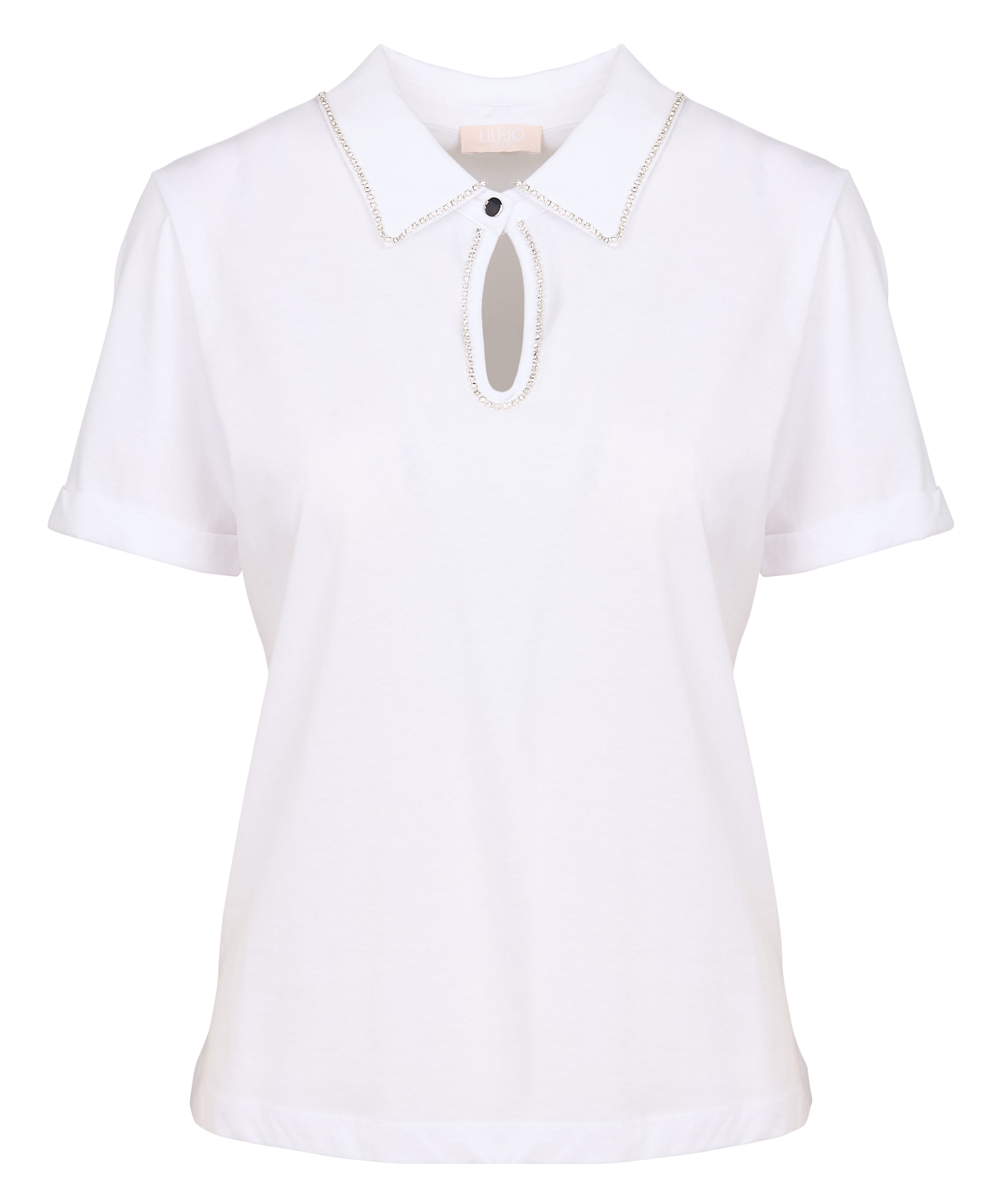 Tee-shirt droit col classique en coton | Blanc