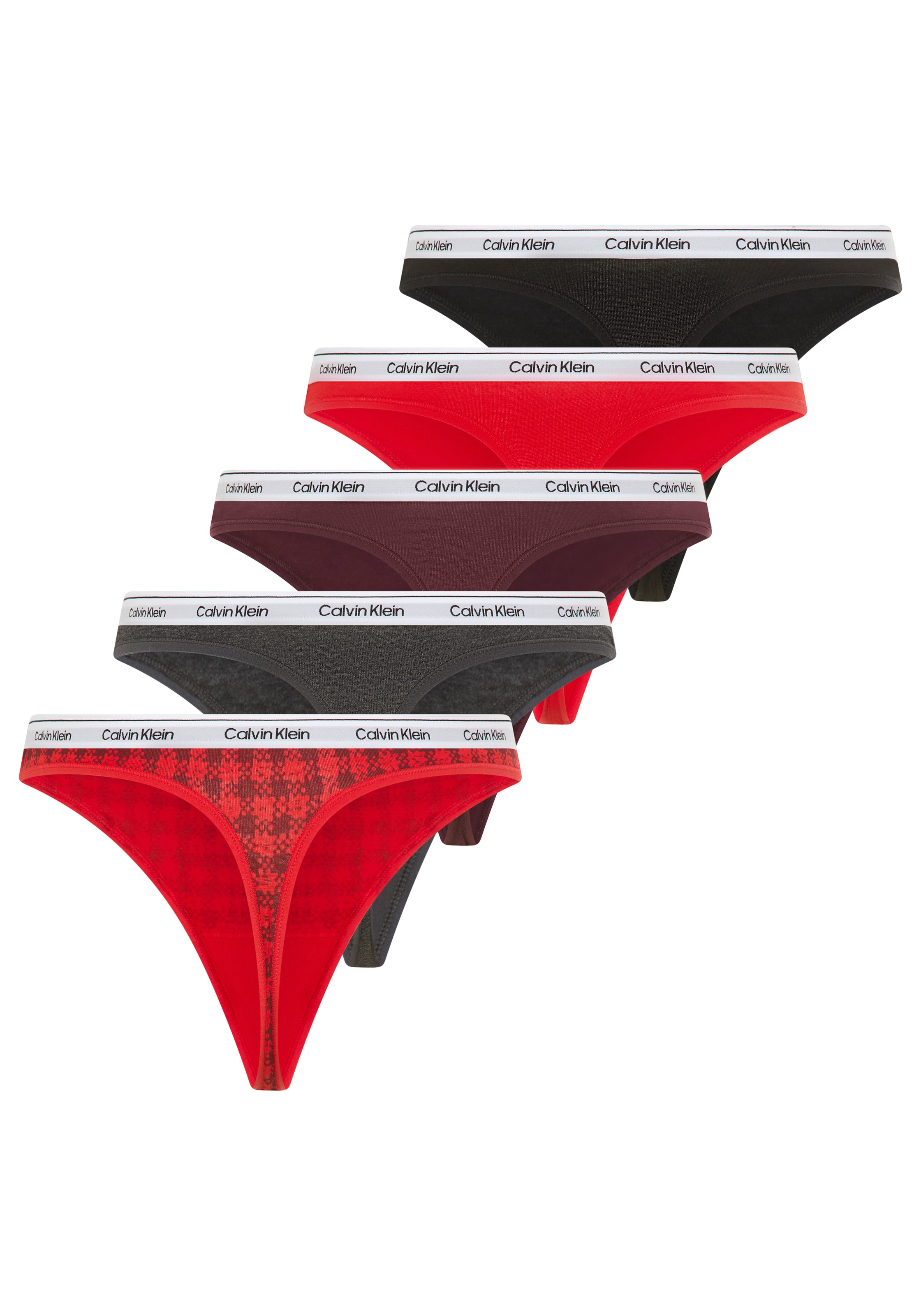 Calvin Klein Underwear String »5 PACK THONG (LOW-RISE)«, 5 Stk. mit Logobund