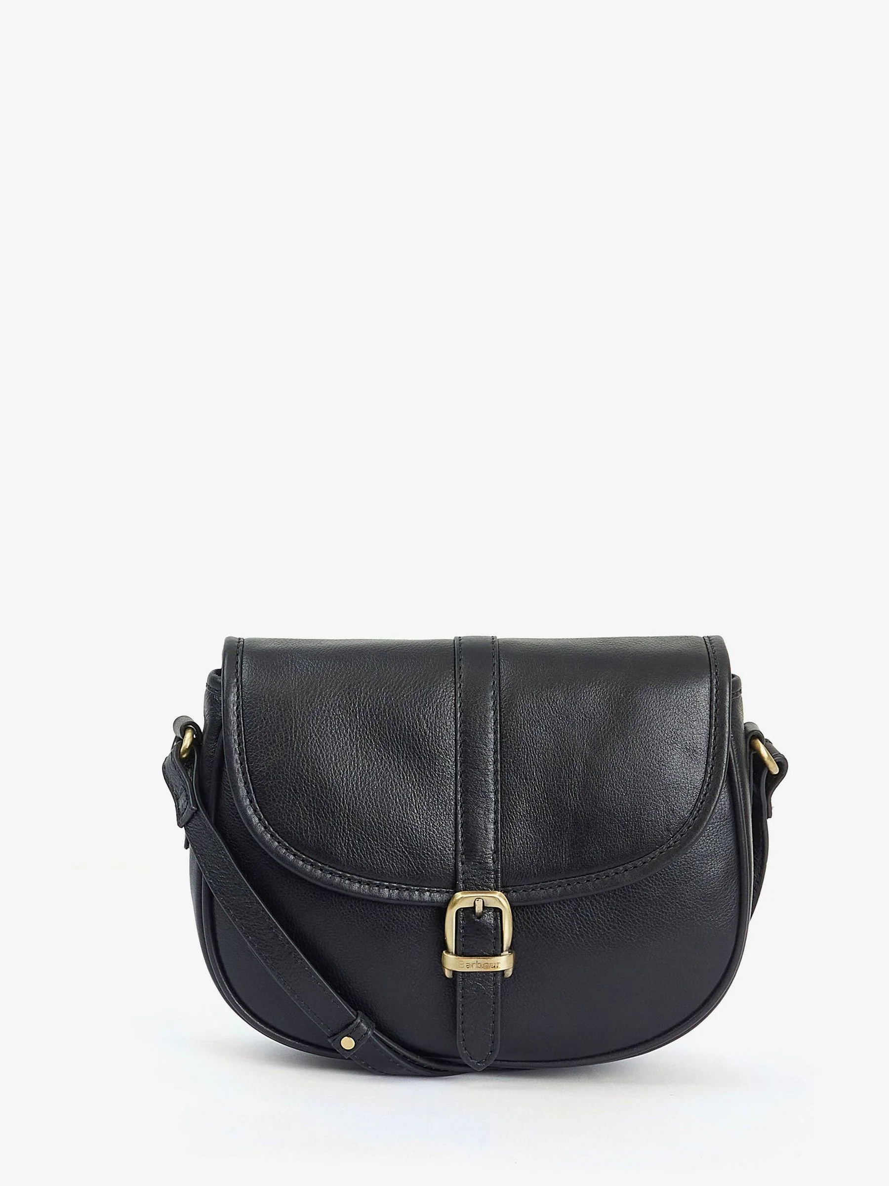 Zwart - Barbour® Laire medium leren schoudertas