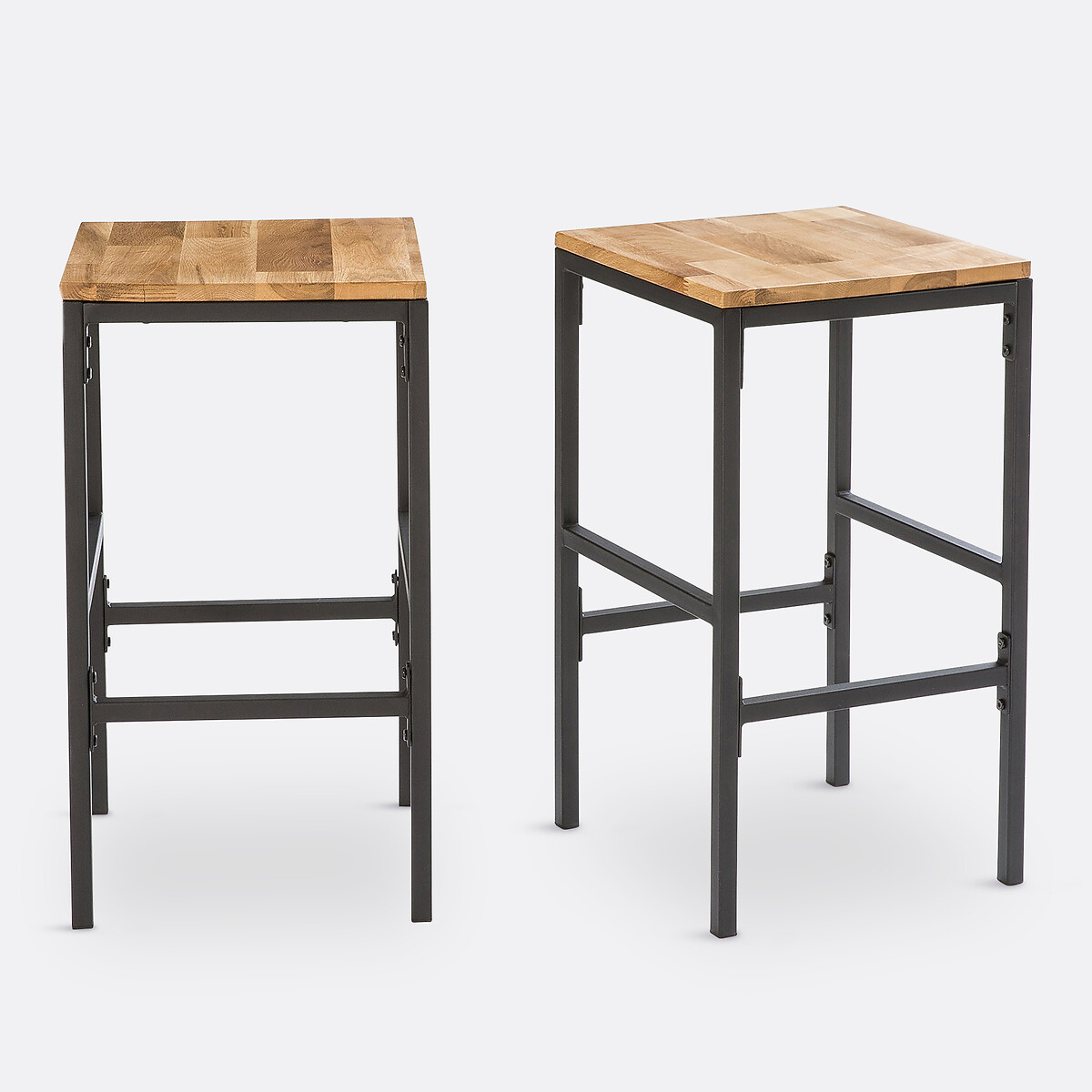LA REDOUTE INTERIEURS<br>Conjunto de 2 banquetas de bar de altura média, Hiba