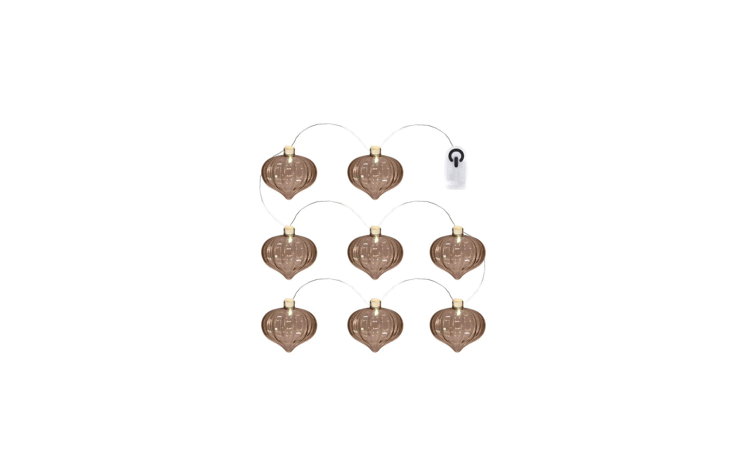 LED-Lichterkette Millie, 8 LEDs, 1.3 m, BraunLichterkette mit 8 Lämpchen aus Glas