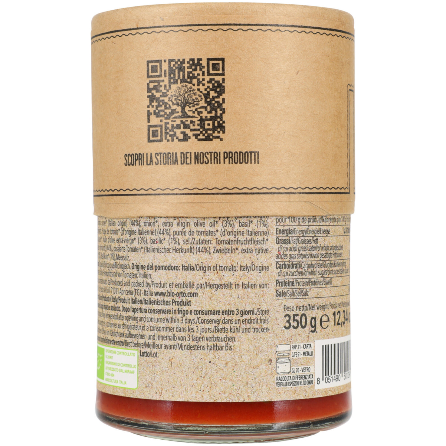 Bio Orto Sugo Pomodoro e Basilico