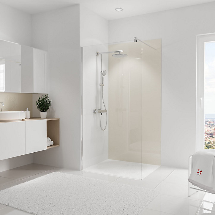 Panneau mural salle de bains 100 x 210 cm, Schulte DécoDesign Brio, beige brillant