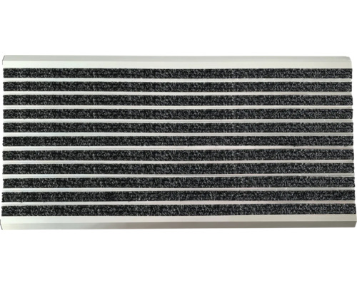 Aluminium geribbelde deurmat, antraciet, 40x80 cm