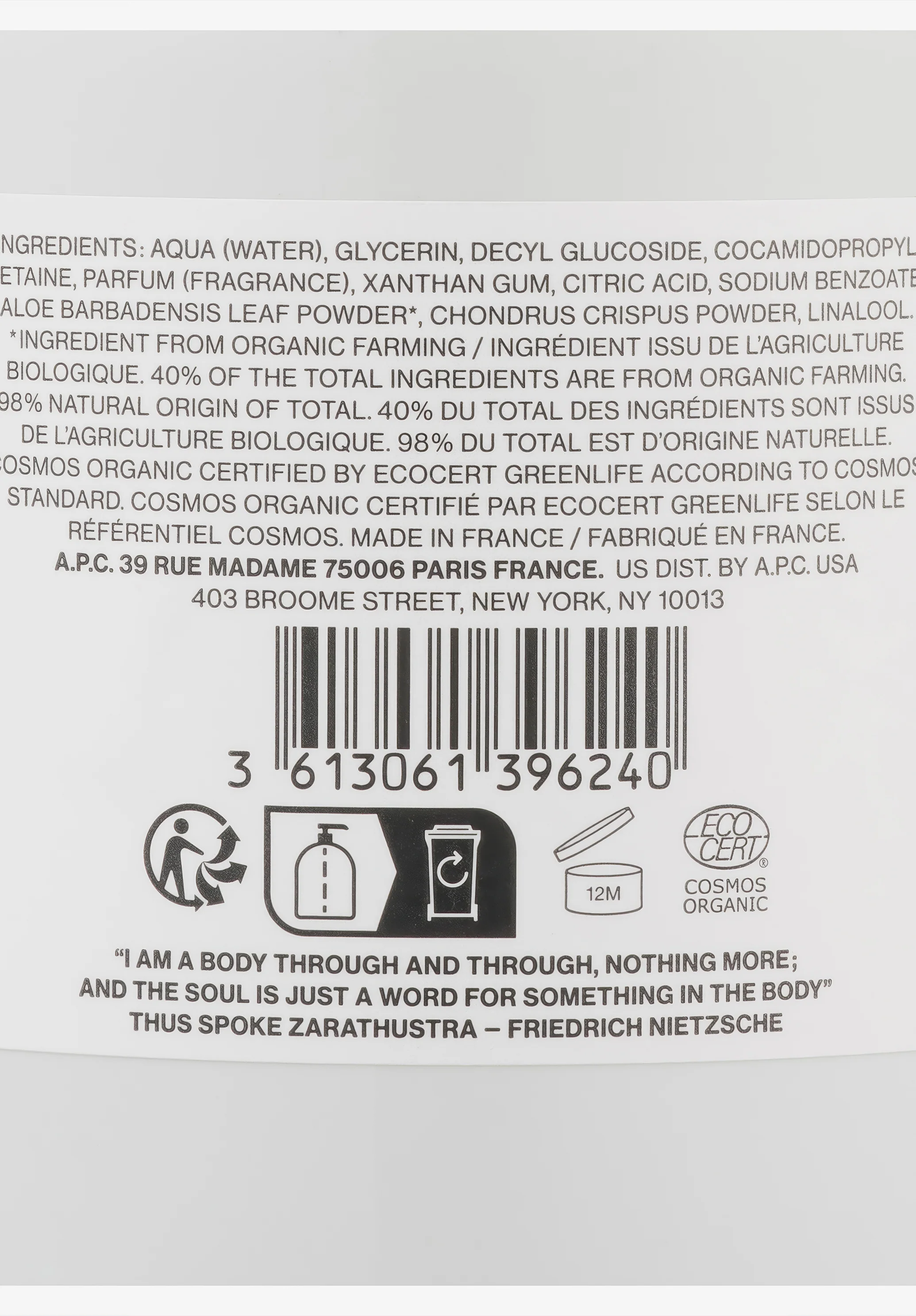 Savon Pour Les Mains - Cosmos Organic - Blanc
