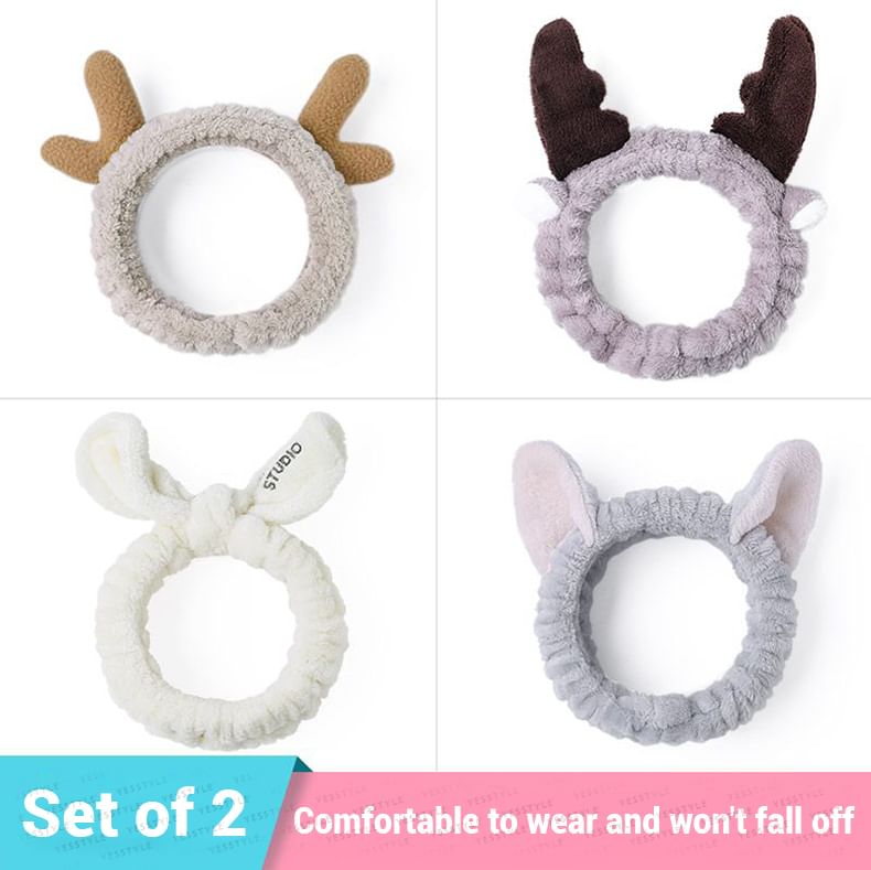 Lactacia - Set van 2: Animal Face Wash-hoofdband