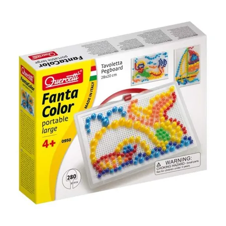 Quercetti Mosaik Steckspiel Fanta Color portable, 280 Pins