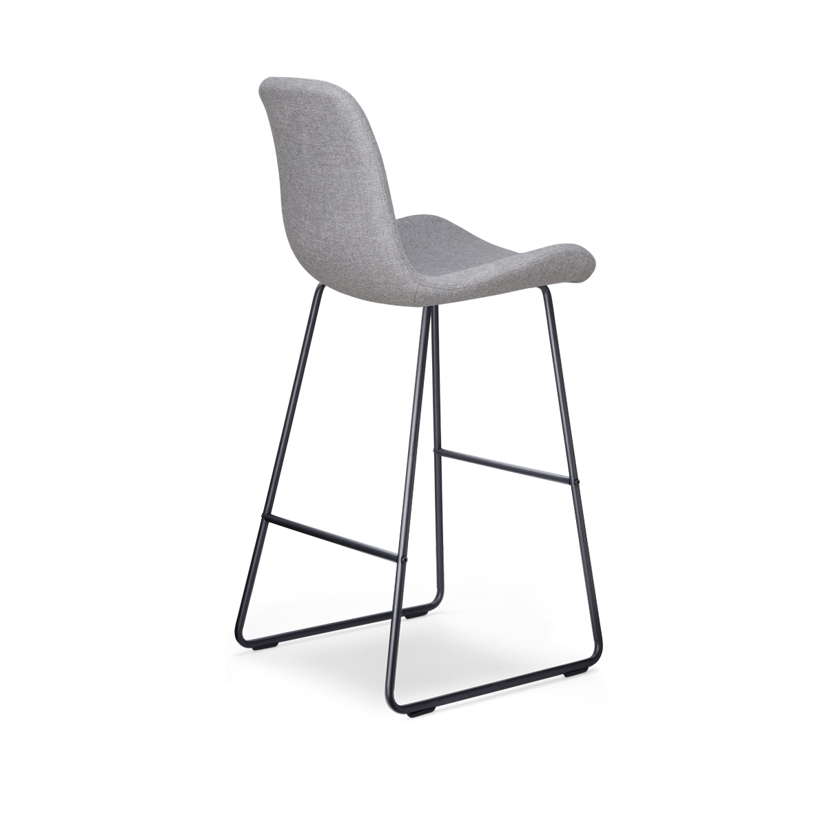 Barkruk Nino-Fé lichtgrijs - zwart - 75 cm - set van 2