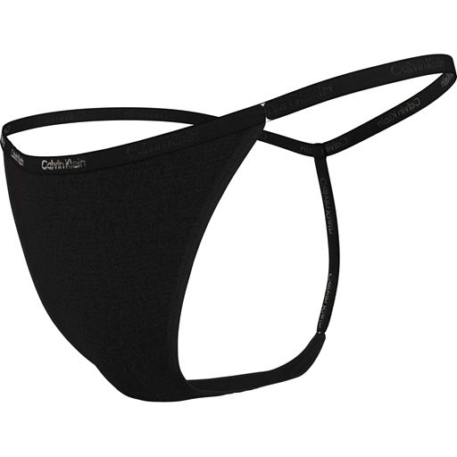 Calvin Klein Ideal Cotton String Thong, Black, XS