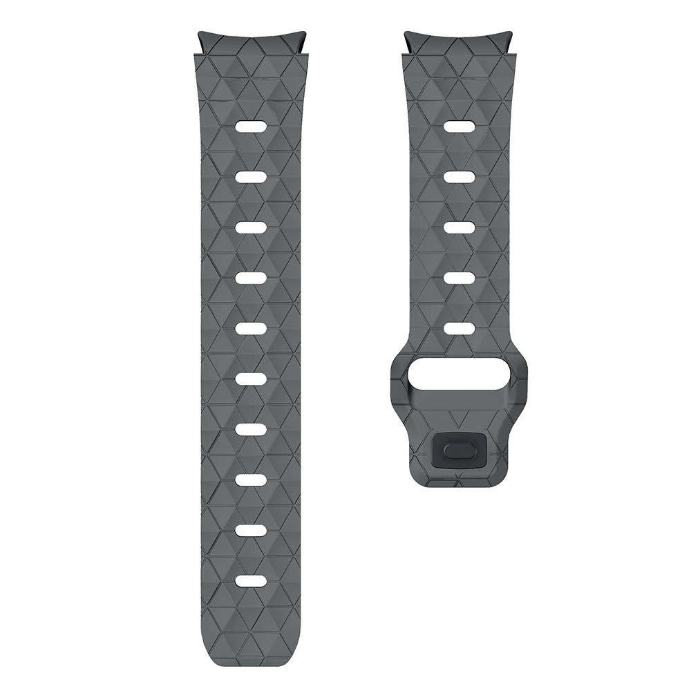 Samsung Galaxy Watch FE (40mm) Silikon Armband mit Knopf Verschluss Mosaik Design (Gelenkumfang: 180-220mm) - Grau