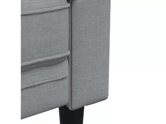 Canapé Chesterfield 2 places gris clair tissu