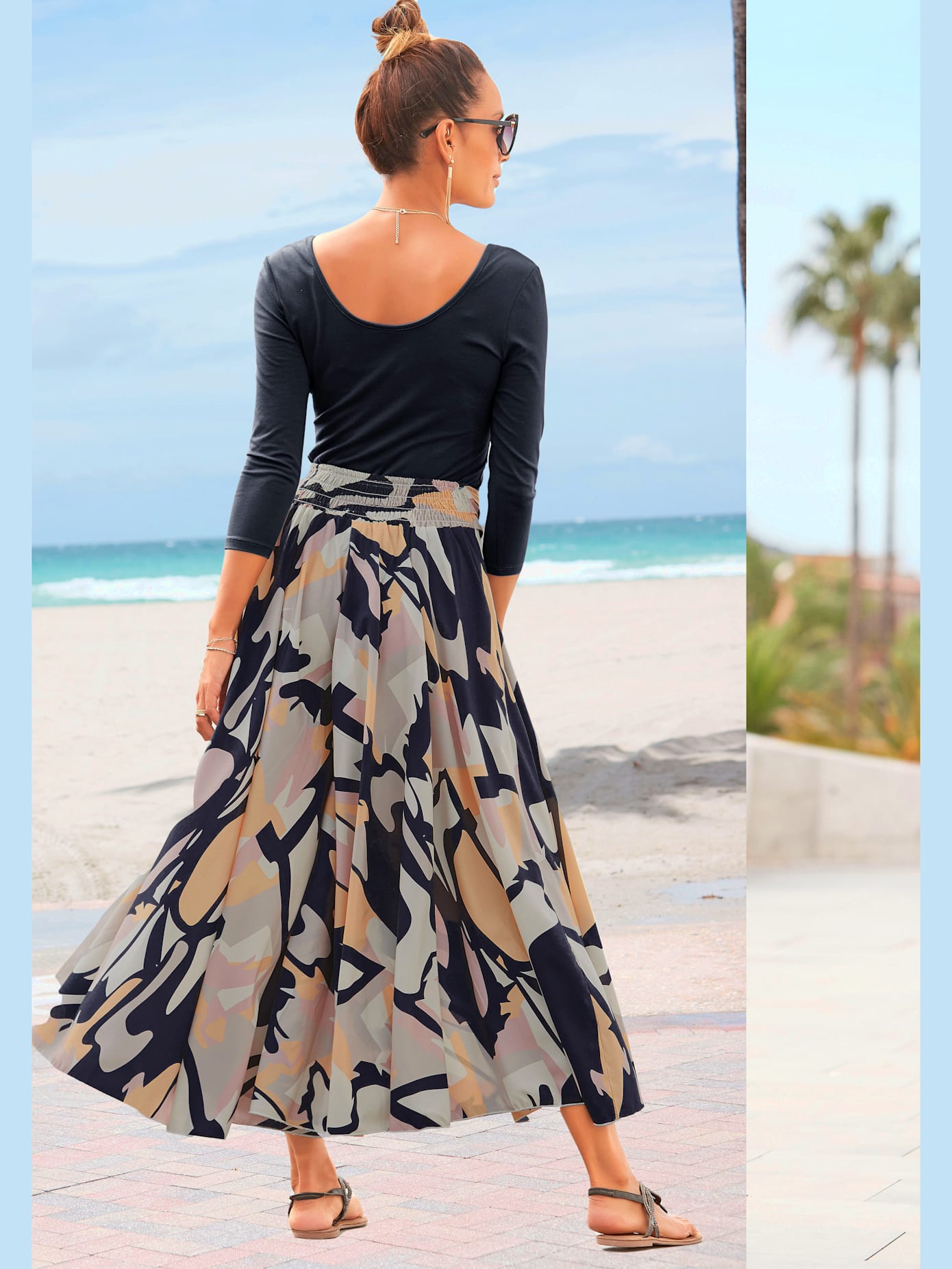 Jupe-culotte jambes extra-larges, style jupe