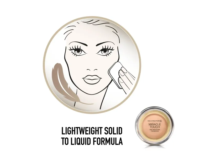Max Factor Miracle Touch - Fundament - solid til væske - varm mandel (45) - 11.5 g