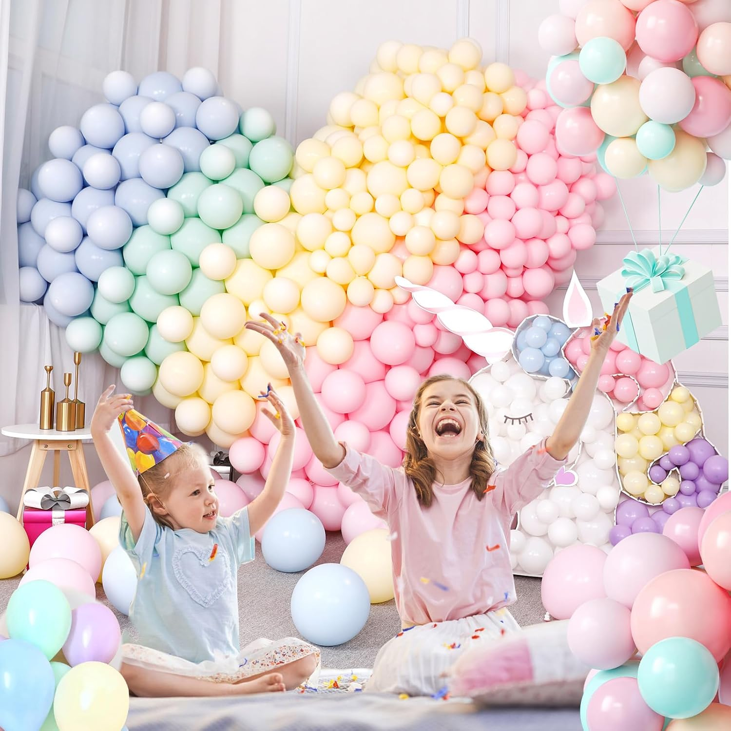 (235-tlg. Set) Party Deko Ballons Pastell Latex Luftballons - Bunt