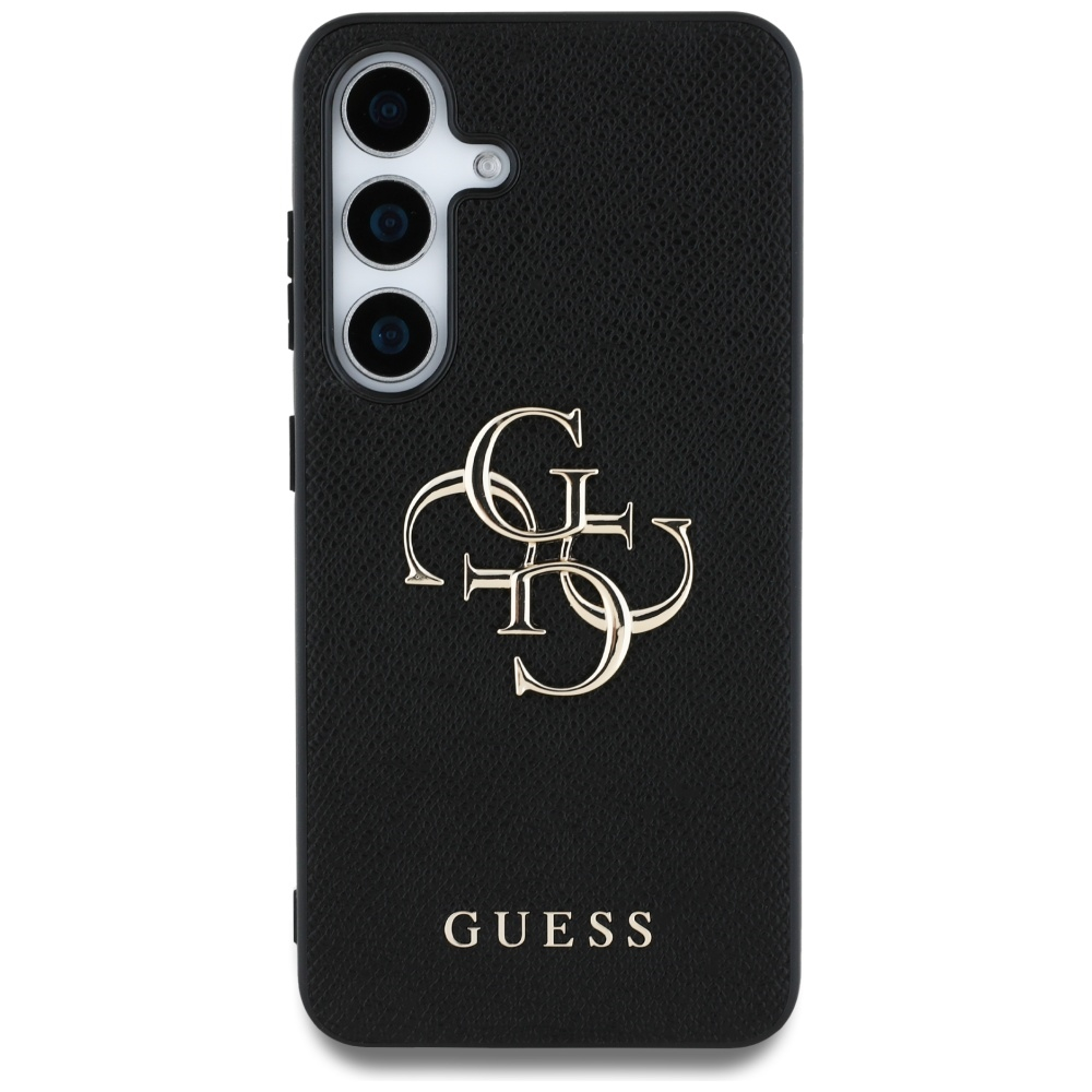 Samsung Galaxy S25 Leder Hardcase Hülle Grained 4G Big Metal Logo (GUHCS25SPGT4MBK) - Schwarz