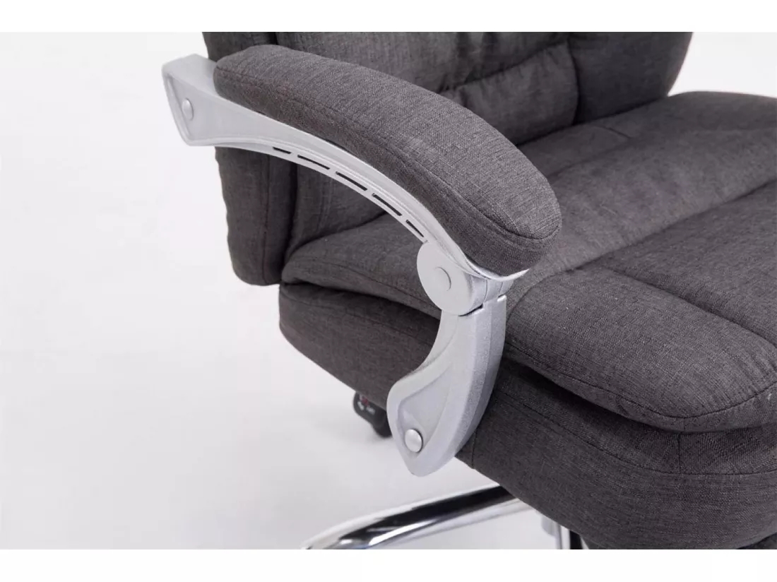 Chaise de bureau - Tissu - Gris foncé - XL Troy